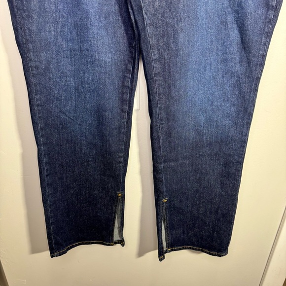Anthropologie Pilcro The Split Straight Jeans Size 18 Dark Wash Denim Casual - Picture 4 of 16
